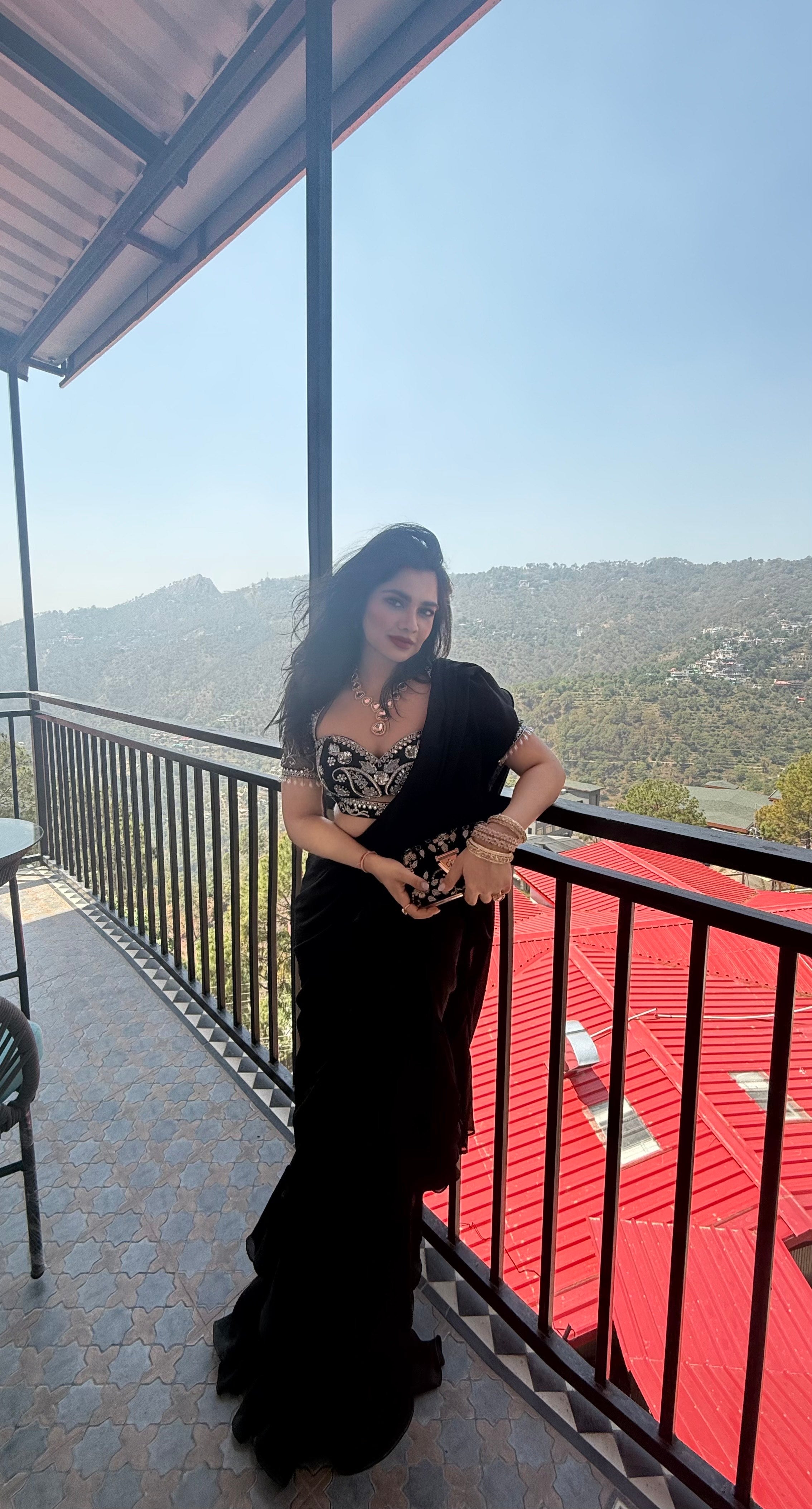 Lasha Ruffle Saree Set