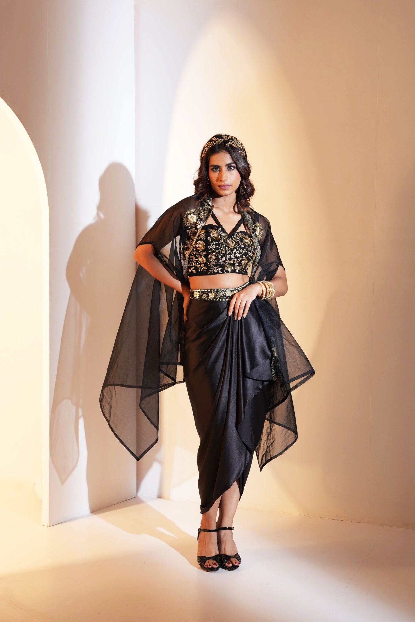 Aria Drape Skirt and Cape Set