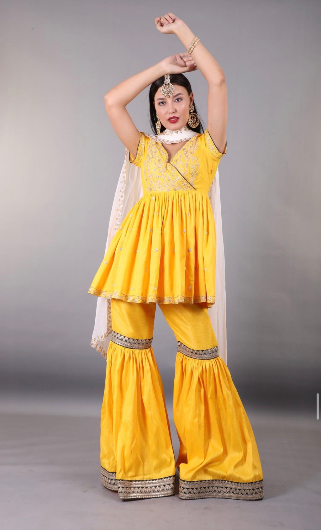 Yana Peplum Sharara Set