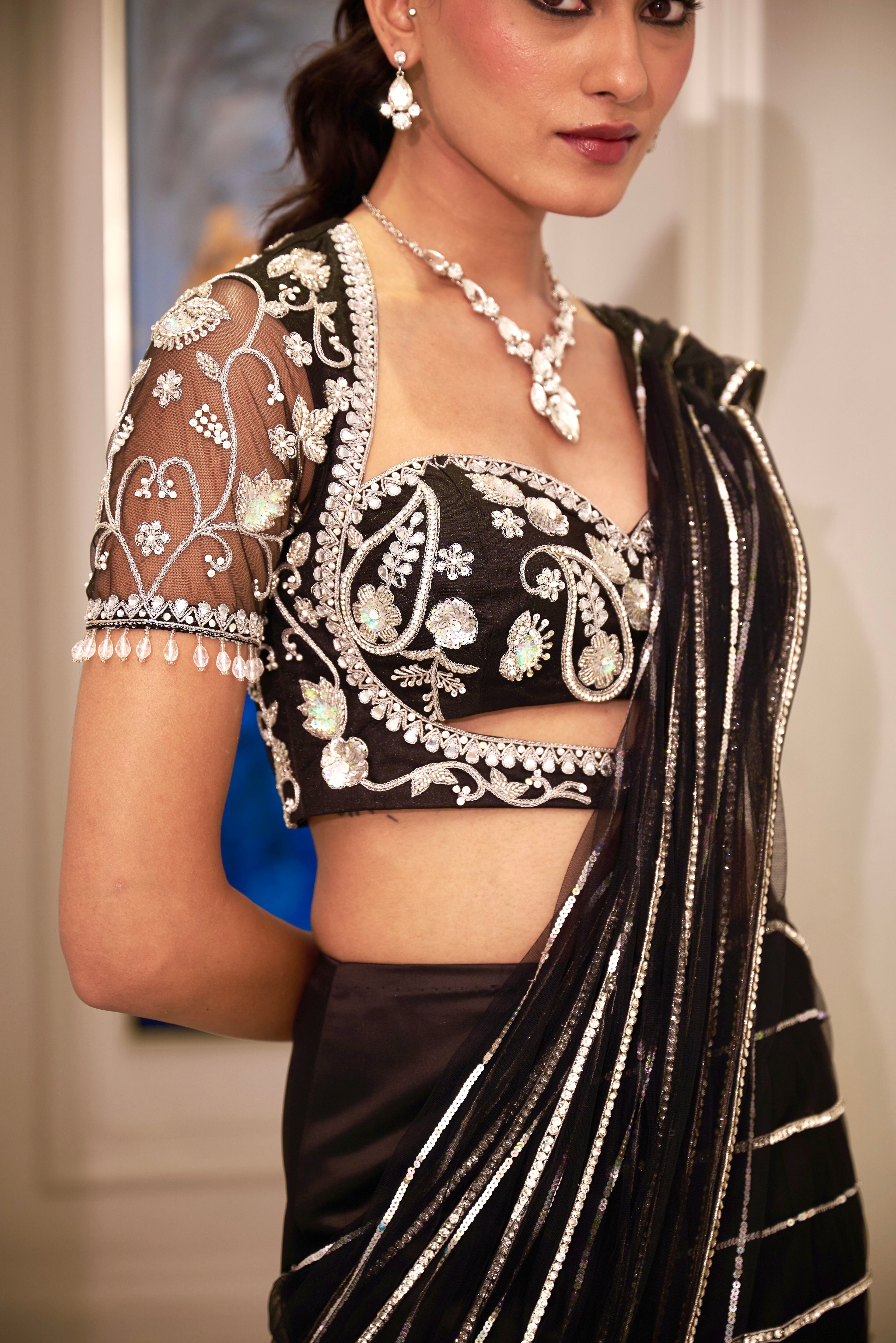 Lana Fishtail Lehenga Saree Set