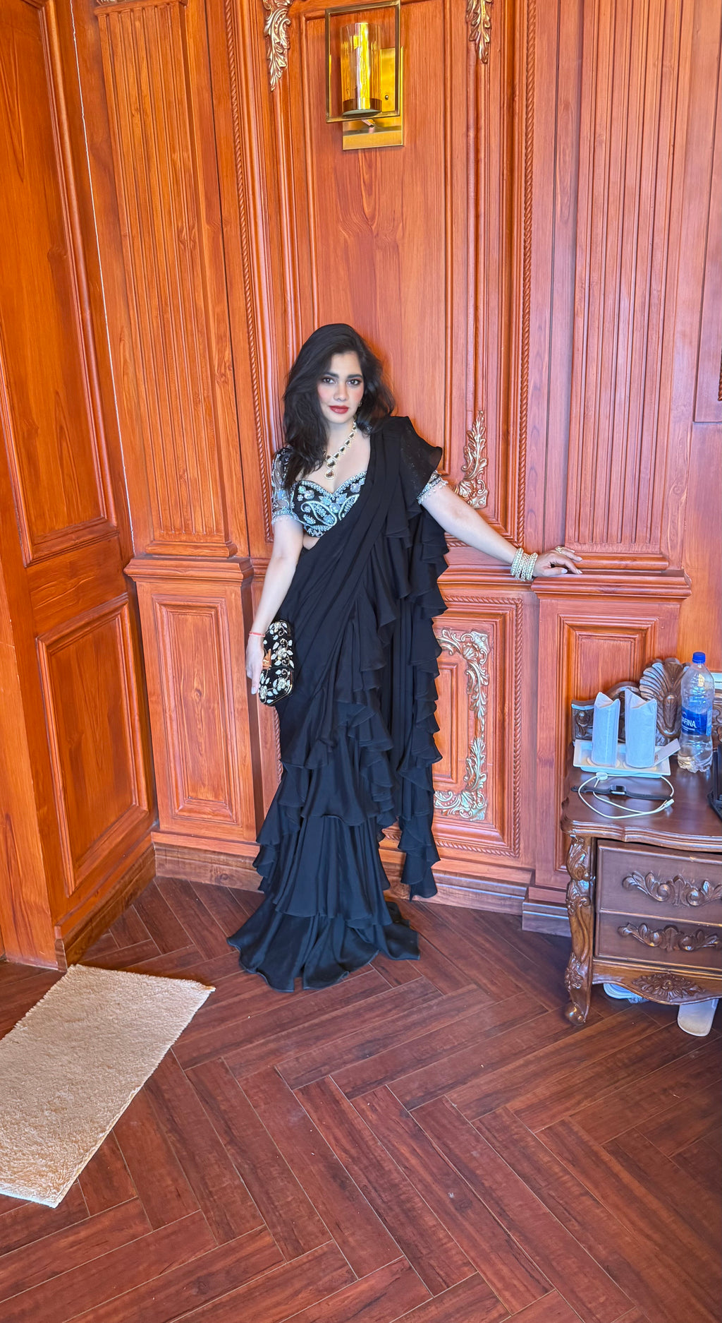 Lasha Ruffle Saree Set