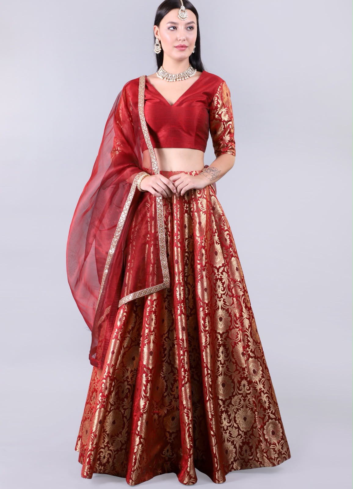Maya Brocade Lehenga Set