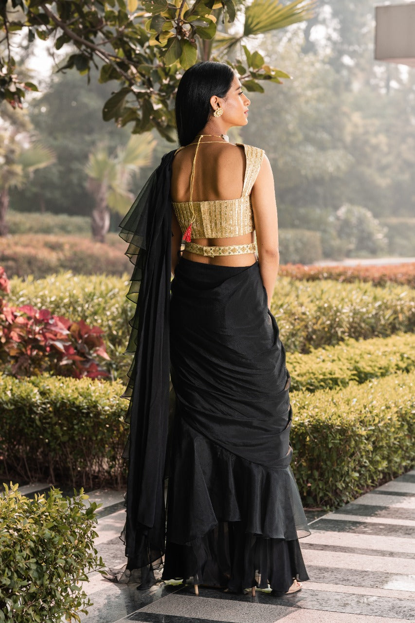 Lara Ruffle Saree Set