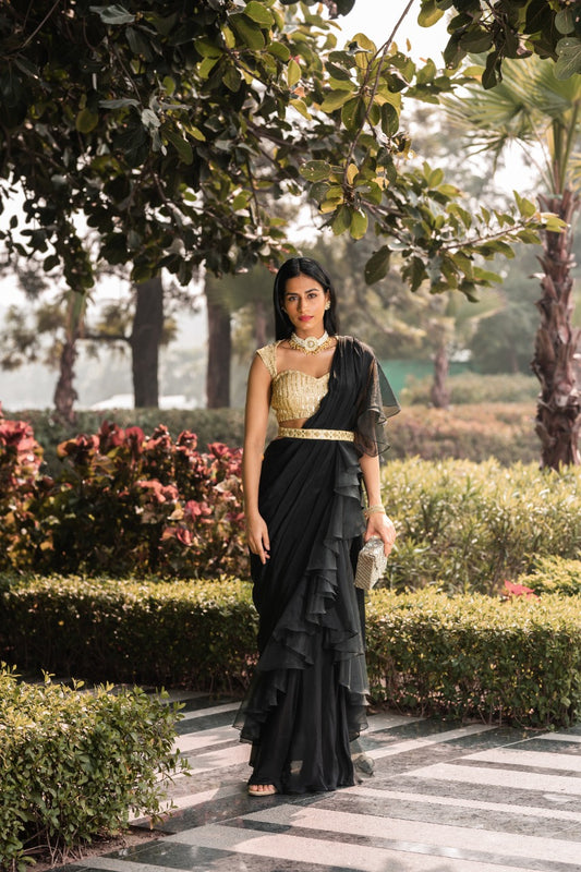 Lara Ruffle Saree Set